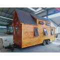 Small prefabricated house steel prefab villa with wheels